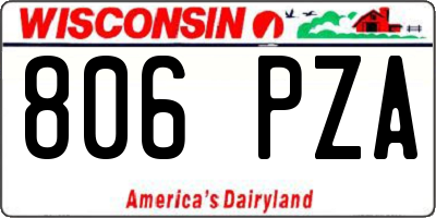 WI license plate 806PZA