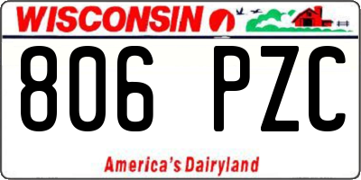 WI license plate 806PZC