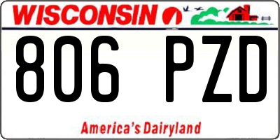 WI license plate 806PZD