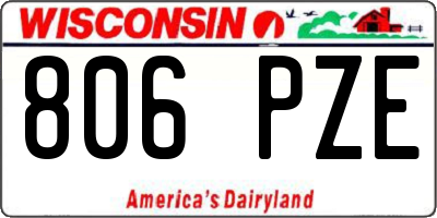 WI license plate 806PZE