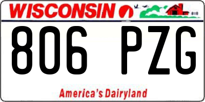 WI license plate 806PZG