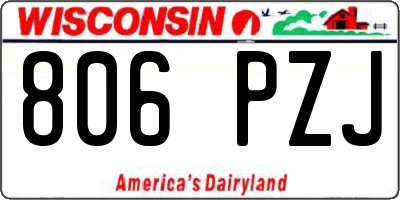 WI license plate 806PZJ