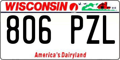 WI license plate 806PZL