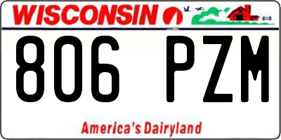 WI license plate 806PZM
