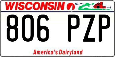 WI license plate 806PZP