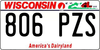 WI license plate 806PZS