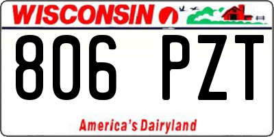 WI license plate 806PZT