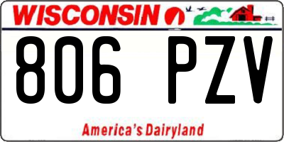 WI license plate 806PZV