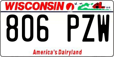 WI license plate 806PZW