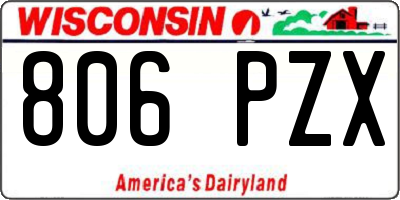 WI license plate 806PZX