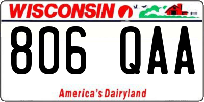WI license plate 806QAA