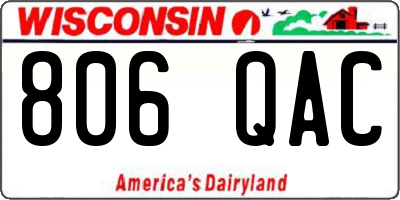 WI license plate 806QAC