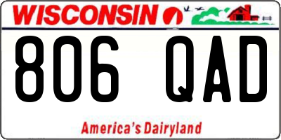 WI license plate 806QAD