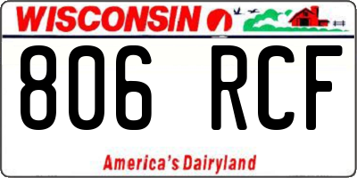 WI license plate 806RCF