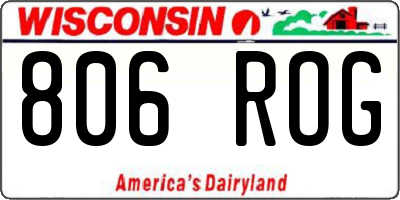 WI license plate 806ROG