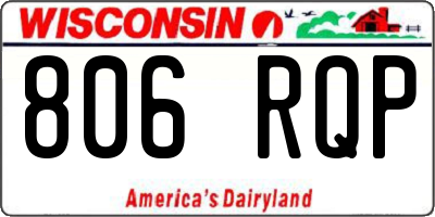 WI license plate 806RQP