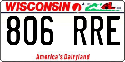 WI license plate 806RRE