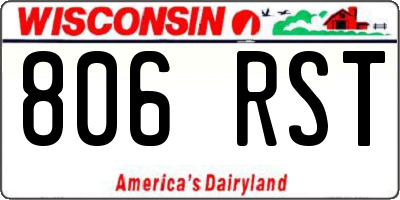 WI license plate 806RST