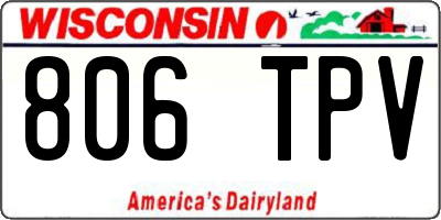 WI license plate 806TPV