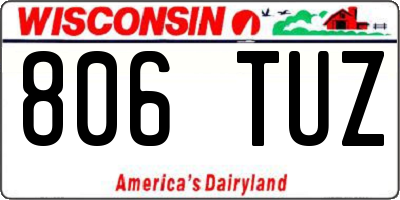 WI license plate 806TUZ