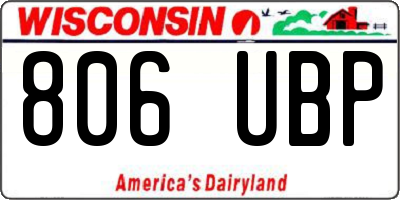 WI license plate 806UBP