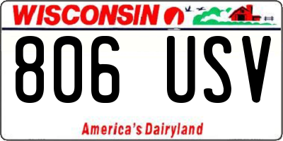 WI license plate 806USV