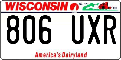 WI license plate 806UXR