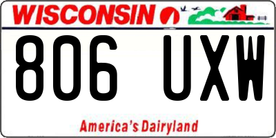 WI license plate 806UXW