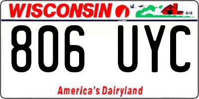 WI license plate 806UYC