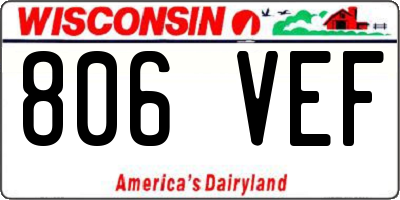 WI license plate 806VEF