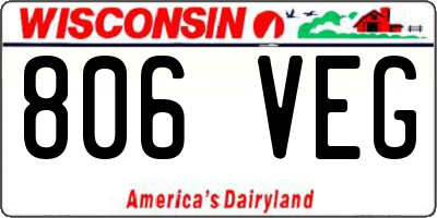 WI license plate 806VEG