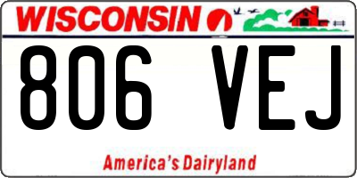 WI license plate 806VEJ