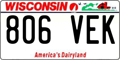 WI license plate 806VEK