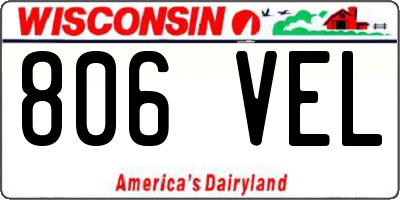 WI license plate 806VEL