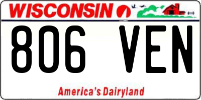 WI license plate 806VEN