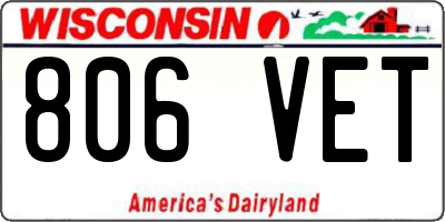 WI license plate 806VET