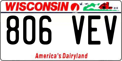 WI license plate 806VEV