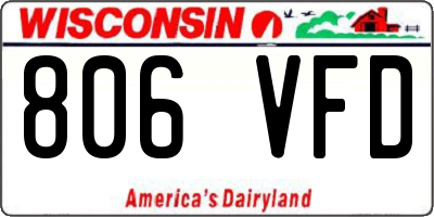 WI license plate 806VFD
