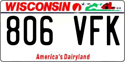 WI license plate 806VFK