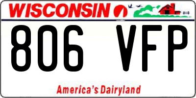 WI license plate 806VFP