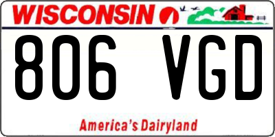 WI license plate 806VGD