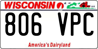 WI license plate 806VPC