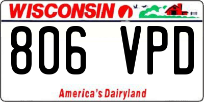 WI license plate 806VPD