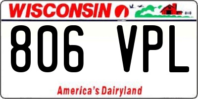 WI license plate 806VPL