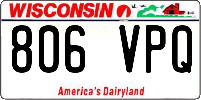 WI license plate 806VPQ