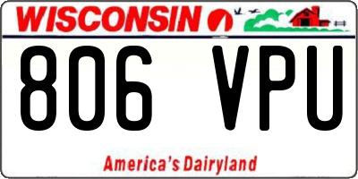 WI license plate 806VPU