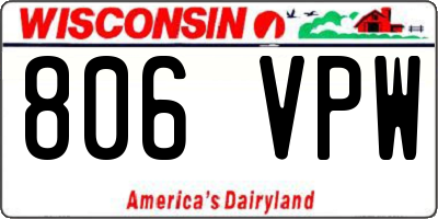WI license plate 806VPW