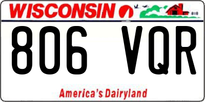 WI license plate 806VQR