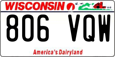 WI license plate 806VQW