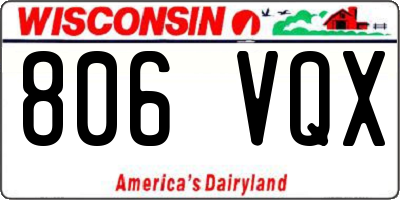 WI license plate 806VQX
